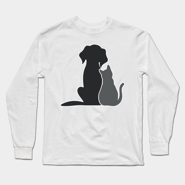 Cats and dogs Long Sleeve T-Shirt by dogalo